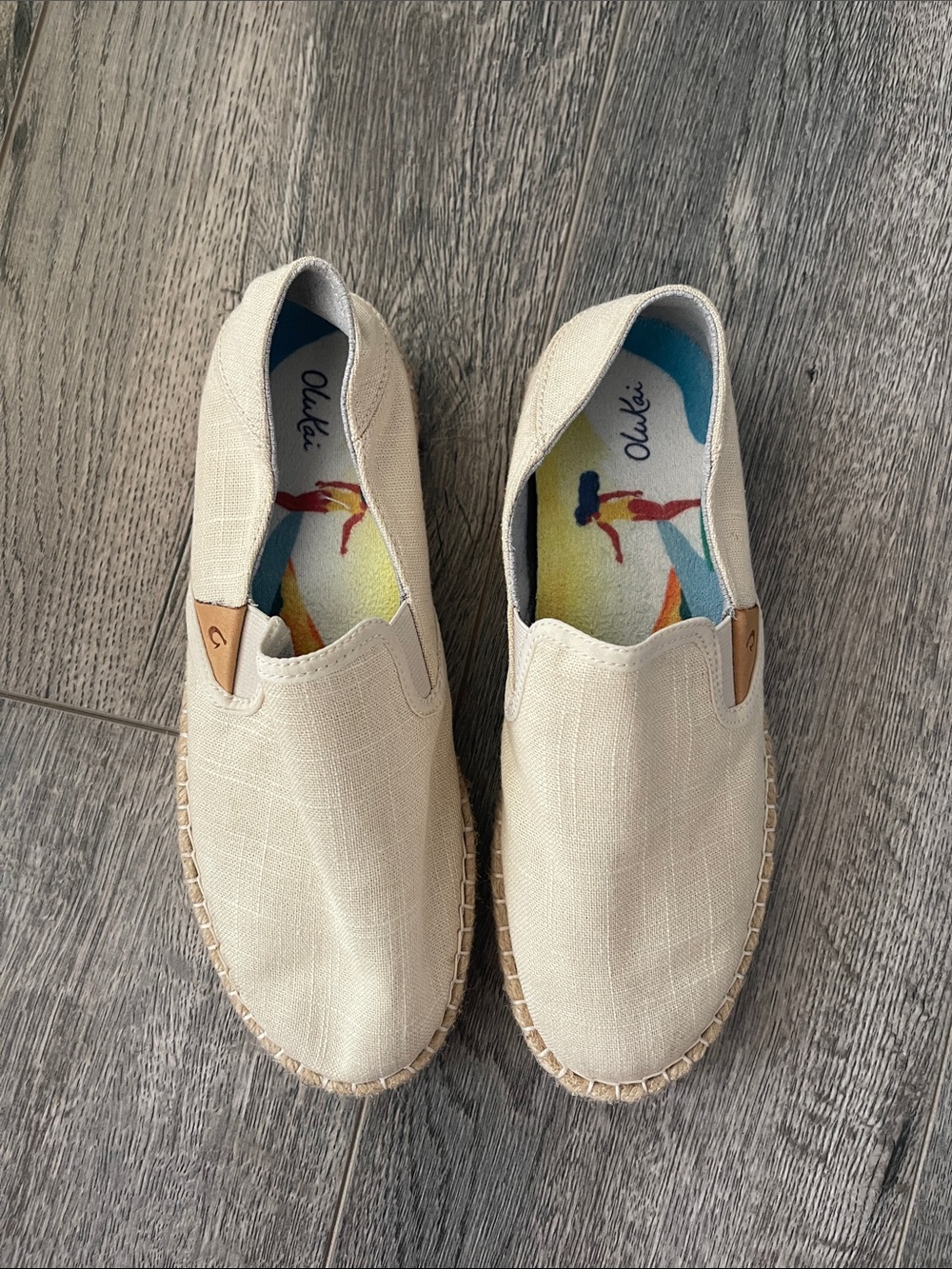 OluKai Women's Espadrille Slip-On in Natural Beige - Picture 6 of 8